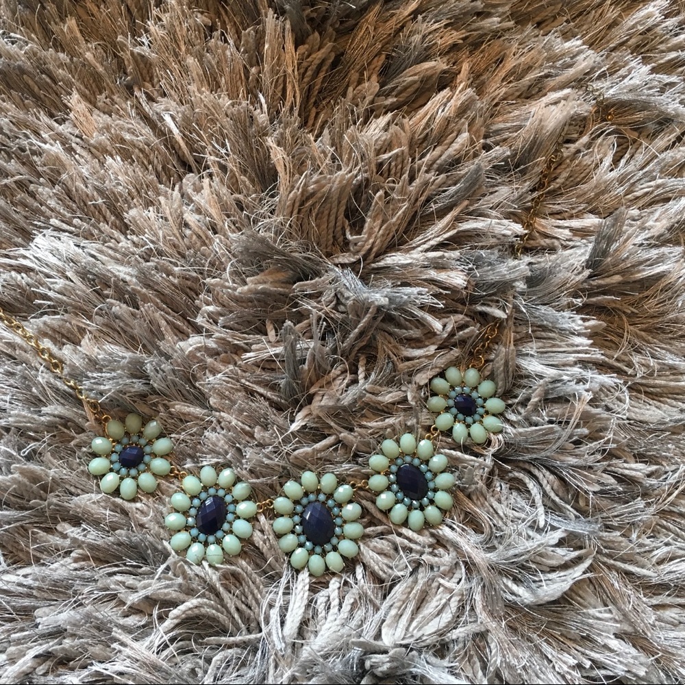 Francesca’s Navy Floral Statement Necklace